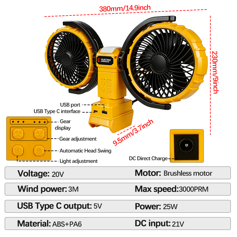Kipas Portabel Dua Kepala 3000 - Power Tools Book ulasan dan harga