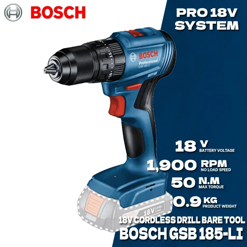 BOSCH GSB 185-LI Bor Impak Tan - Bosch Drill Gsb 18V ulasan dan harga